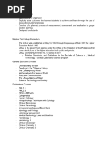 PMLS - Definition of Curriculum and Overview of Courses