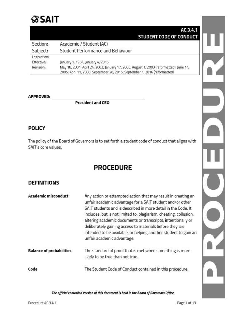 Student Code of Conduct Overview | PDF | Academic Dishonesty | Sexual ...