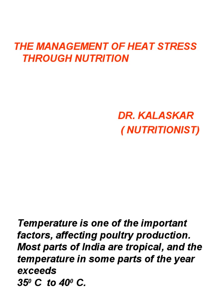 The Management of Heat Stress Through Nutrition PDF Vitamin C Vitamin