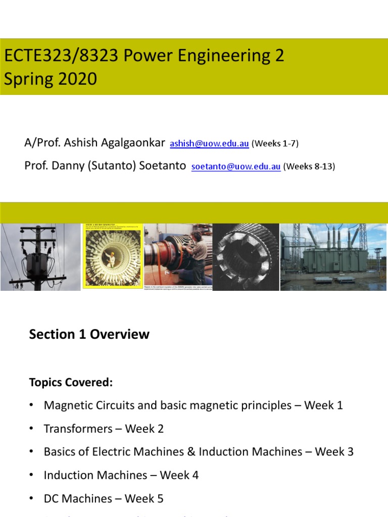 ECTE323/8323 Power Engineering 2 Spring 2020: A/Prof. Ashish ...