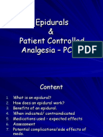 Epidurals & Patient Controlled Analgesia - PCA's