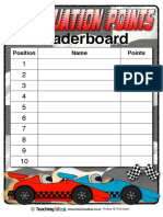 Leaderboard: Position Name Points