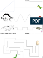 Grafomotricidad Fichas de Dinosaurios