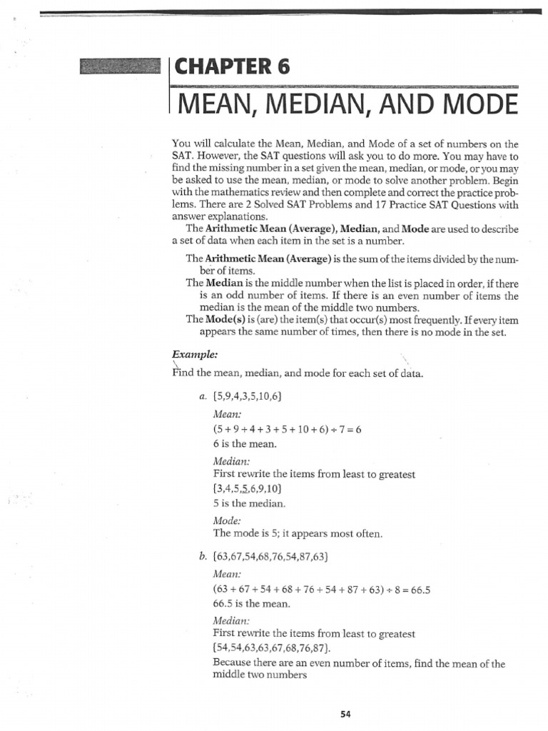 Mean, Mode, Median PDF | PDF