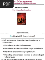 Pre-Review Lecture: Cost-Volume-Profit Analysis