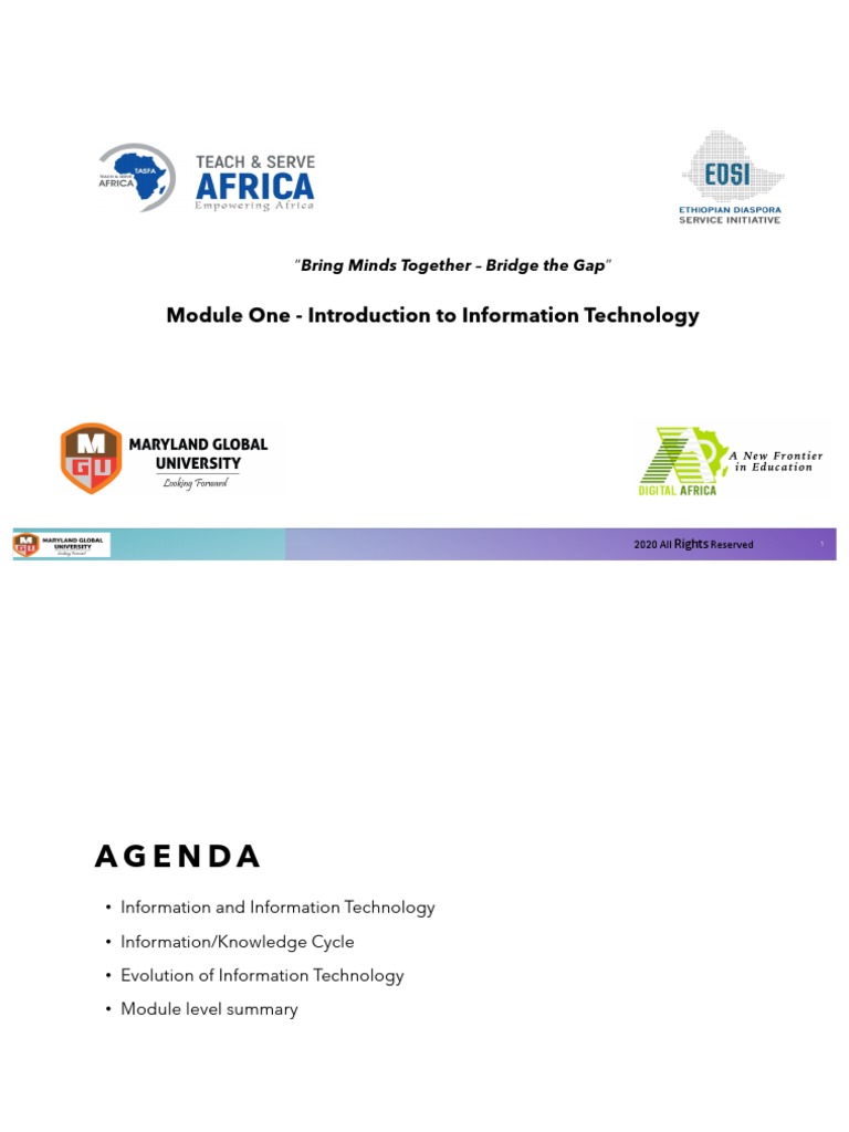 IT-101 - Module 1 - Introduction To Infomation Technology Slides | PDF ...