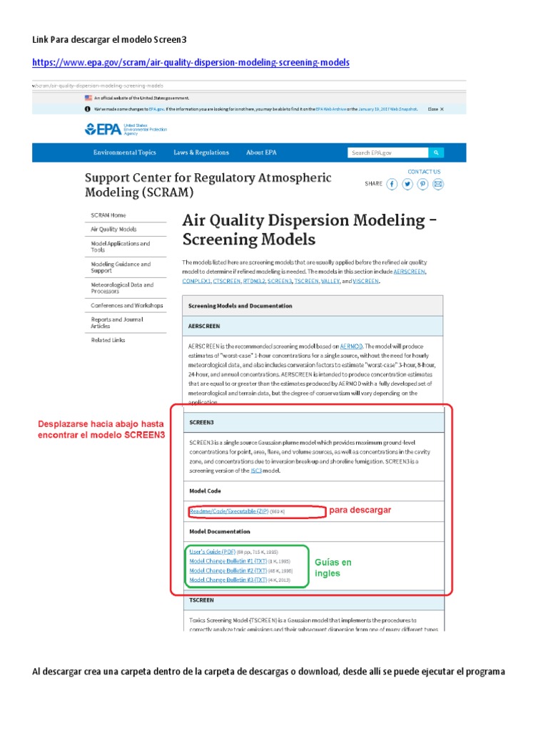 Links para Descargar El Modelo Screen3 y Screenview PDF | PDF