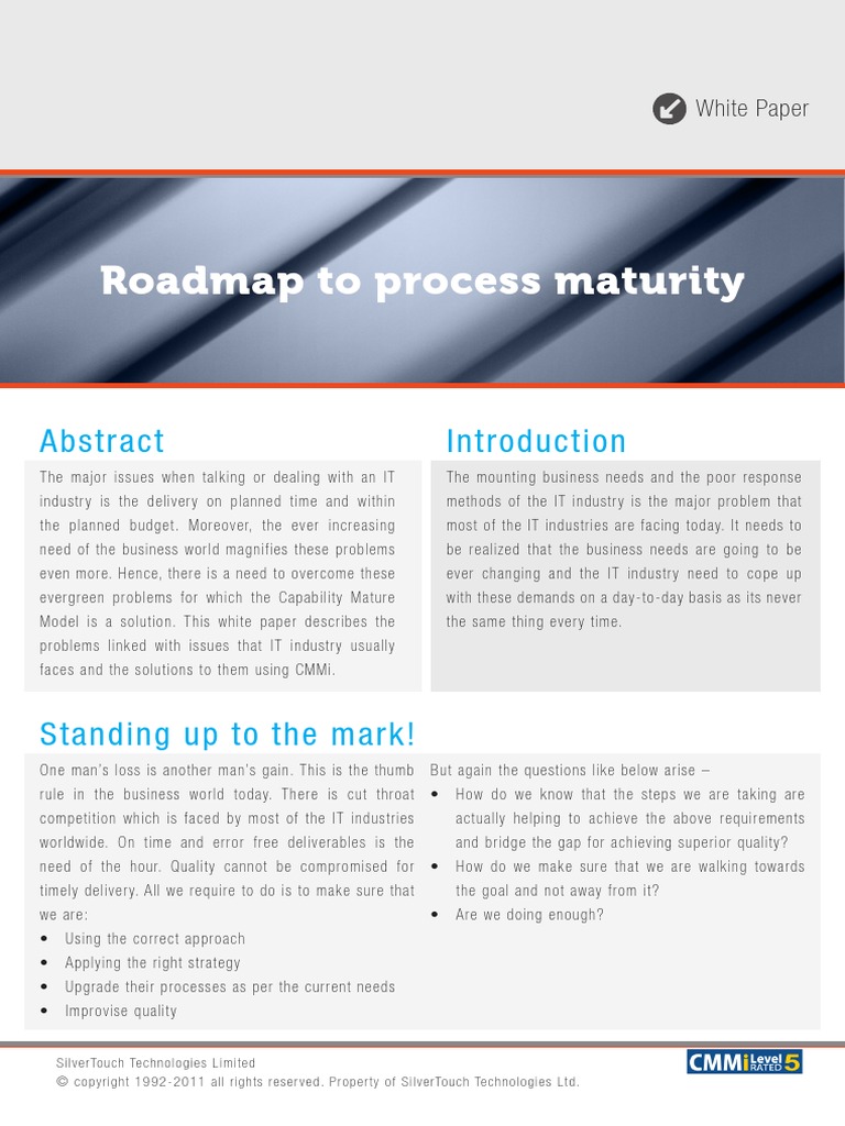 Roadmap To Process Maturity: White Paper | PDF | Mobile Computers ...