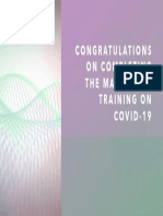 Congratulations On Completing The Mandatory Training On COVID-19