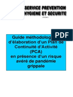 19 - Plan de continuité d'activité en présence de pandémie grippale