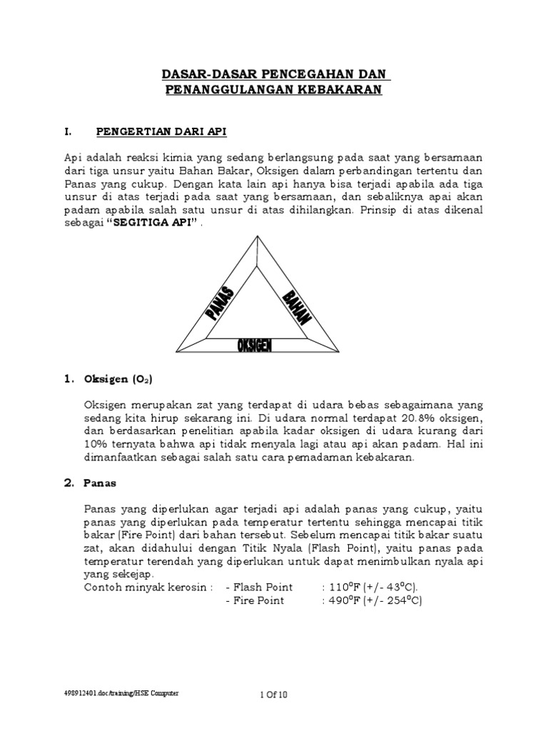 Dasar Pemadaman Kebakaran dan Teorinya | PDF