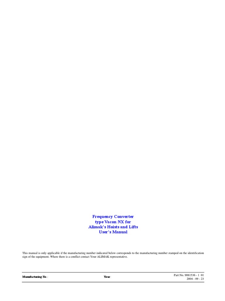 VFC Manual PDF | PDF | Electric Motor | Mains Electricity