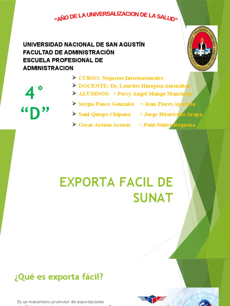 Exporta Facil E Importa Facil De Sunat Introduccion Pdf Aduana