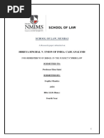 School of Law, Mumbai: Shreya Singhal V. Union of India: Case Analysis