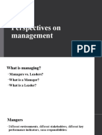 Perspectives On Management