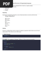 Control Structures in Programming Languages: Sequencing