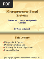 11 Microprocessor Systems Lecture No 11 Arrays and Symbolic Constants