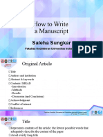 Jumat - Scientific Writing and Publication Workshop - How To Writing Manuscript - Saleha Sungkar - 08.25 Dan 10.45