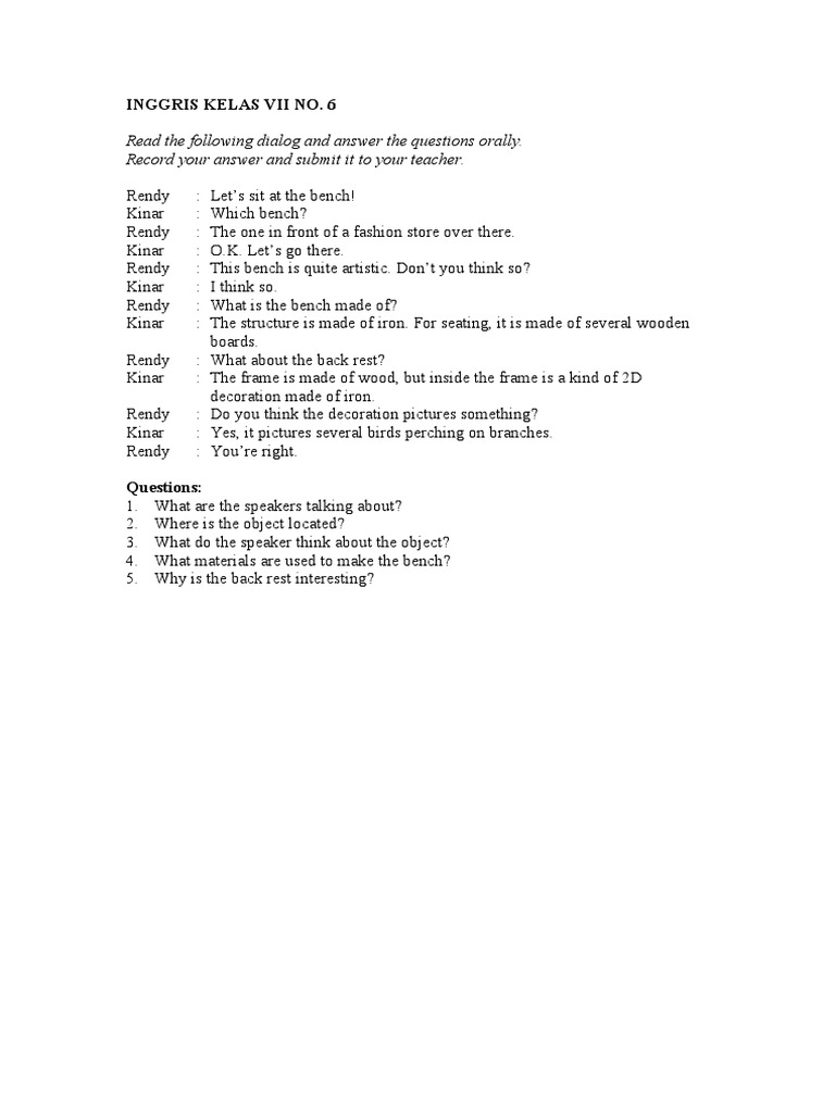 Oral Questions on Bench Dialogue | PDF
