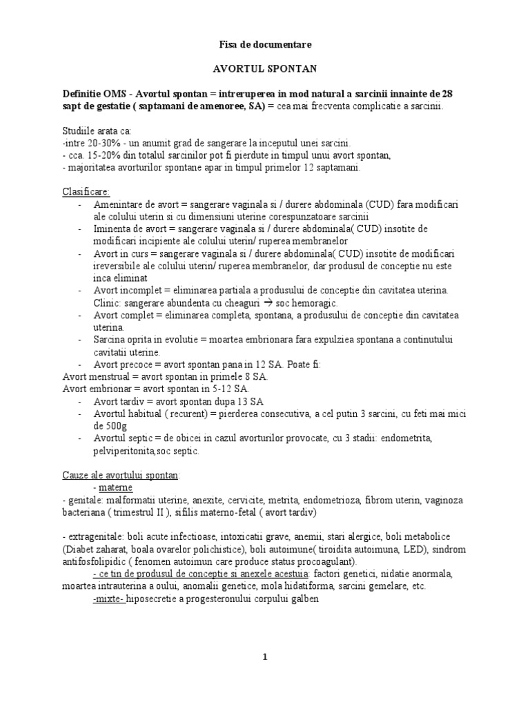 FD - Avortul Spontan | PDF