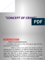 Concept of Crime and Role of Police