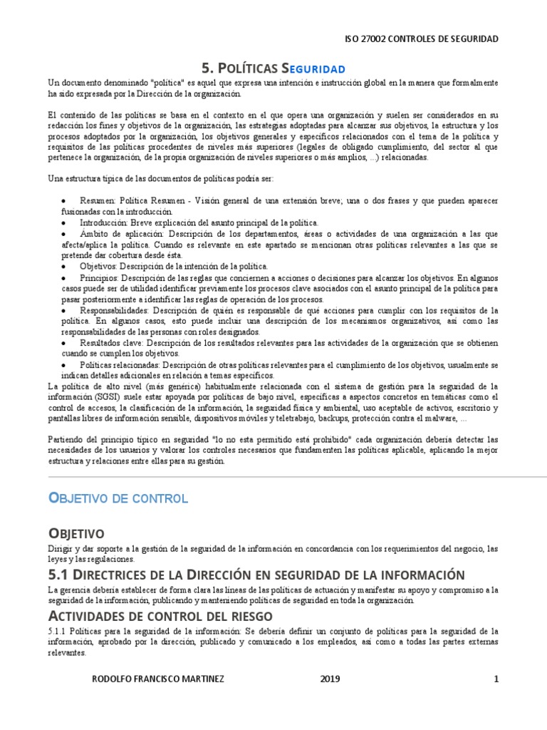 Iso 27002 Controles de Seguridad | PDF | Seguridad de información | La ...