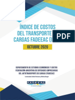 Informe Del Índice de Costos Del Transporte de Cargas I Octubre 2020