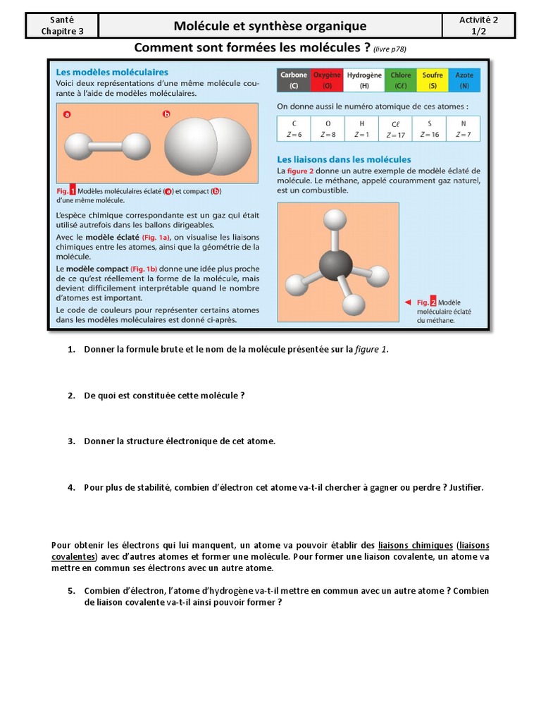 Formation et structure des molécules | PDF | Liaison chimique | Atomes