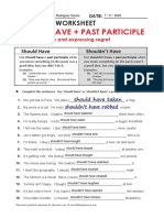 Should Have + Past Participle: Grammar Worksheet