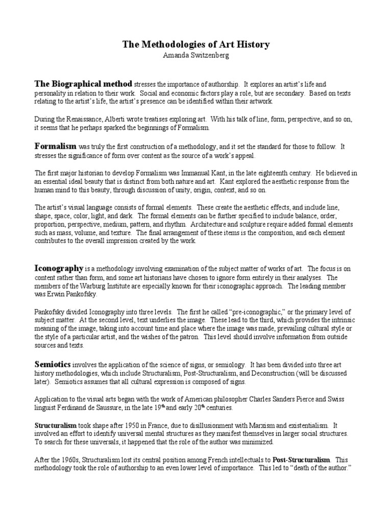 The Methodologies of Art History PDF Art History Deconstruction