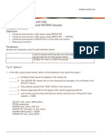 Database Programming With SQL 9-1: Using GROUP BY and HAVING Clauses Practice Activities