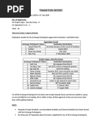 Transition Report: No. of Approvals