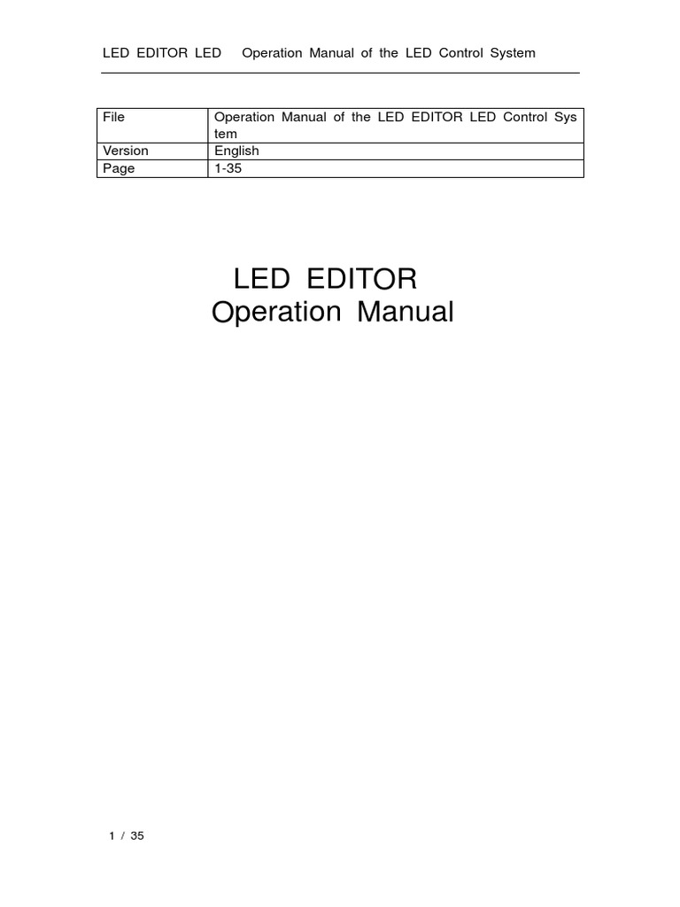 LED Editor Operation Manual | PDF | Network Interface Controller ...