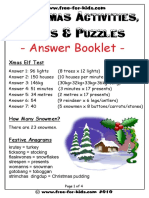 Answers To Christmas Activities and Puzzles PDF