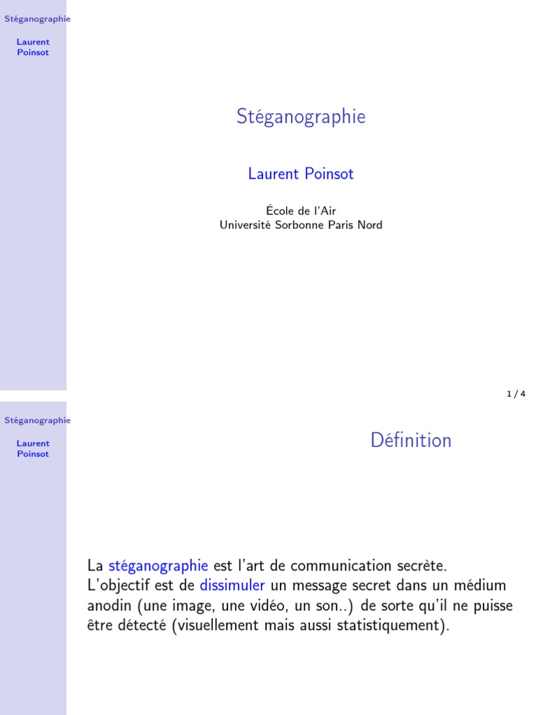 Introduction à la Stéganographie | PDF