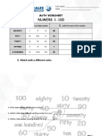 Math - Worksheet Numbers 1 To 100 (Review)