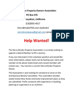 Board Member and Architectural Committee Wanted Nov