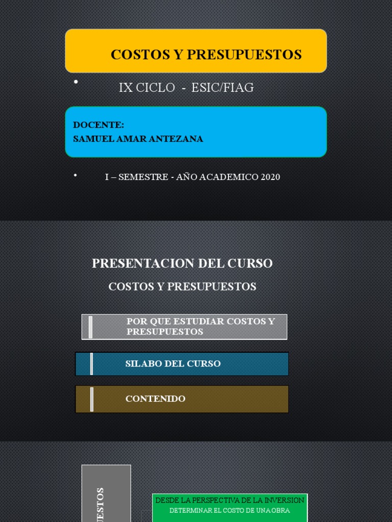 Curso de Costos y Presupuestos | PDF | Tecnología