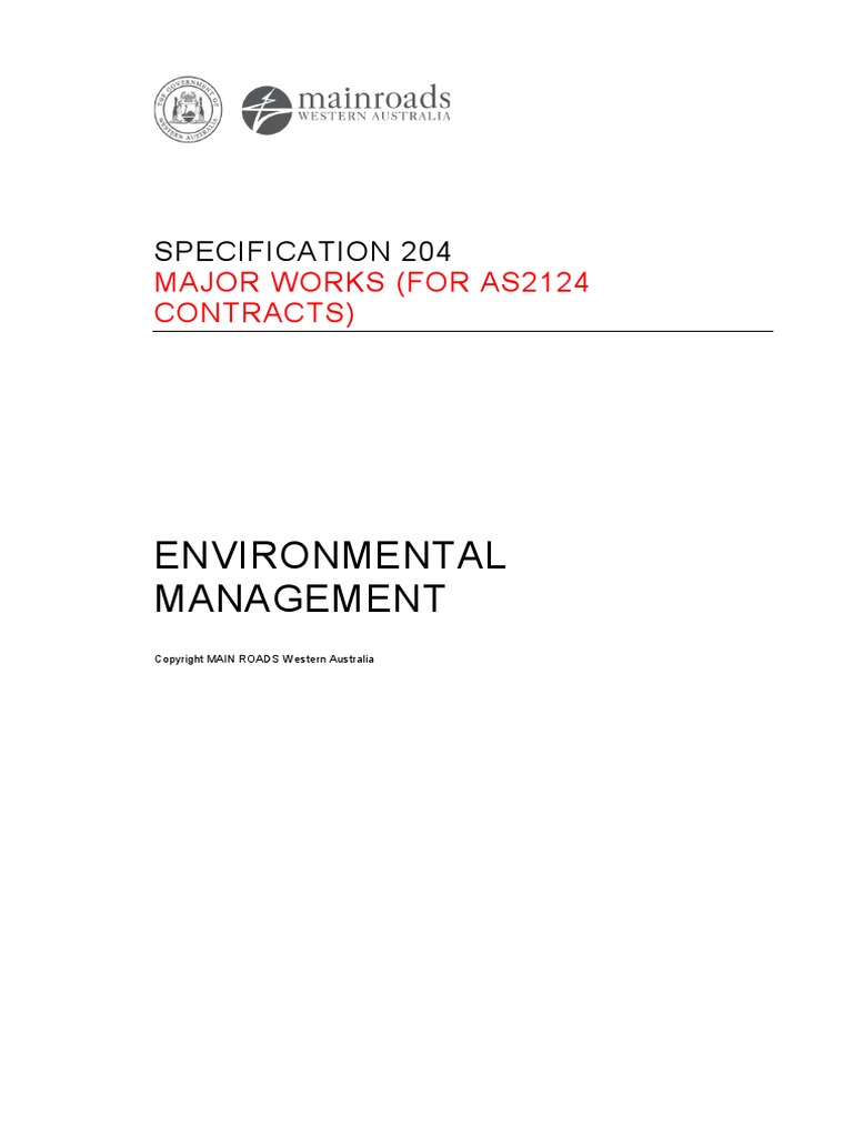 Environmental Management: Specification 204 | PDF | Specification ...