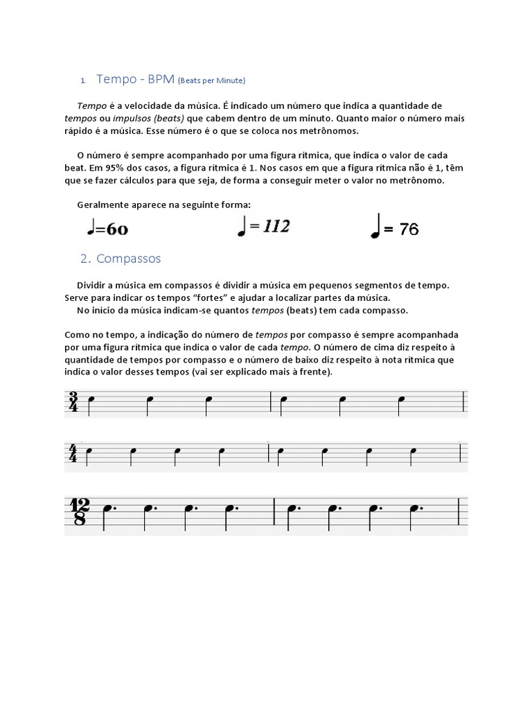 Exercicios Ritmo | PDF | Teoria da Música | Elementos da música