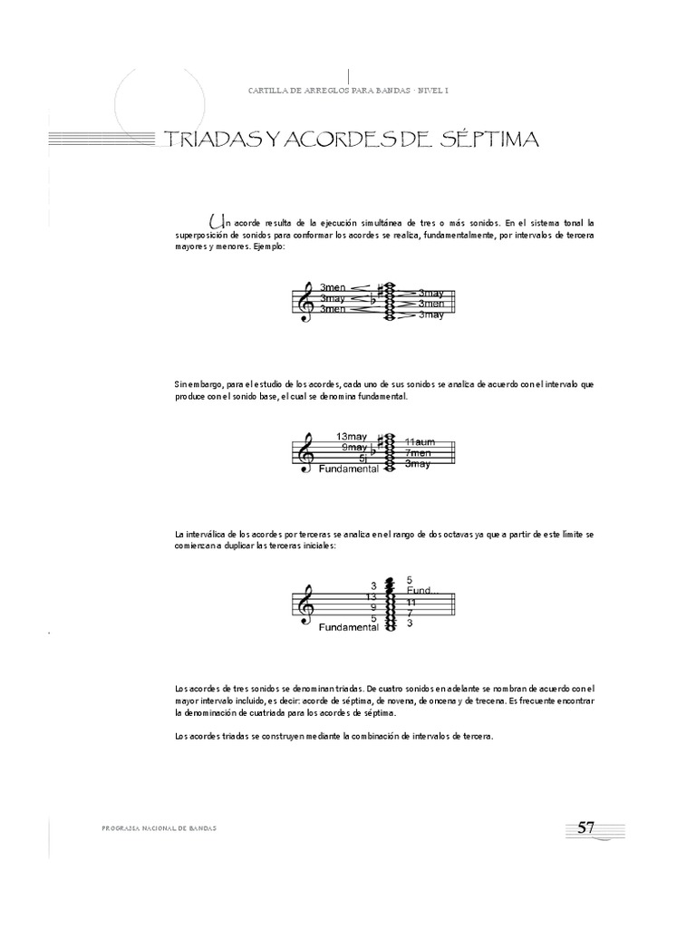 Triadas y Acordes de Séptima | PDF | Acorde (Música) | Intervalo (música)