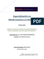 Especialización en Miedo Escénico - Primer Año PDF