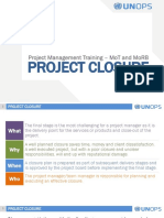 Project Management Training – Closing Out MoT and MoRB Projects