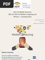 ICS 414 Mobile Networks ISE 412/ ISS 419 Mobile Computing and Wireless Communication