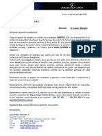 Carta de Presentacion Operaciones Seprocal S.A.C.