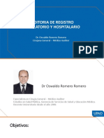 Auditoria de Registro Ambulatorio Y Hospitalario: Dr. Oswaldo Romero Romero Cirujano General - Médico Auditor