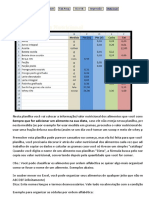 Planilha de dieta e macros