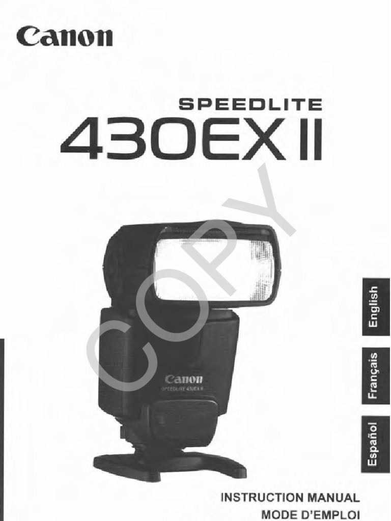 Canon 430EX II Speedlite Flash Owners Manual Download Free PDF Exposure (Photography