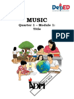 Music: Quarter 1 - Module 1: Title