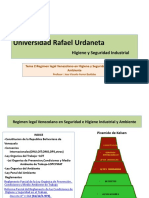 Universidad Rafael Urdaneta Higiene y Seguridad Industrial, Tema 2 Regimen Legal Venezolano